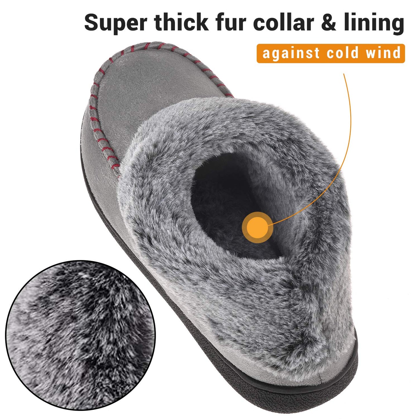 Women's Suede Moccasin Slippers with Memory Foam