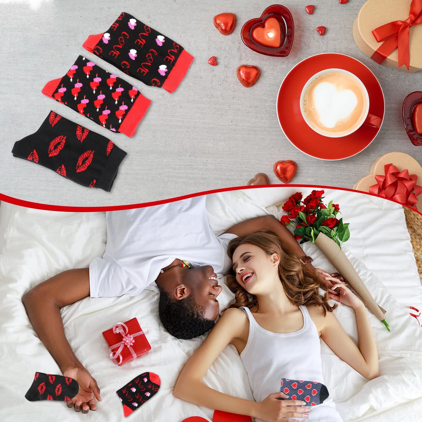 Men's Valentine Socks - 6 Pack