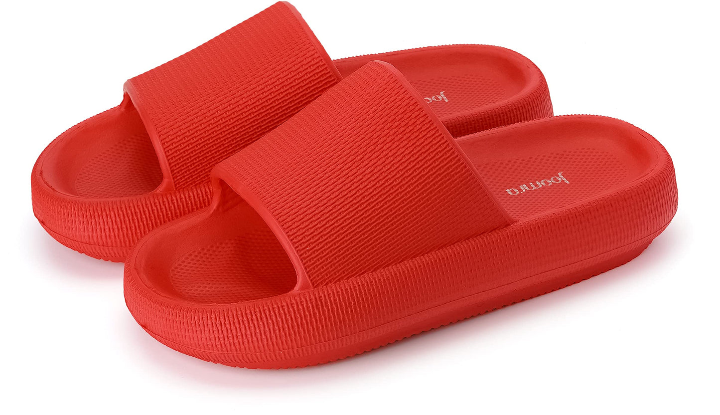 Unisex Red Pillow Slides Slippers