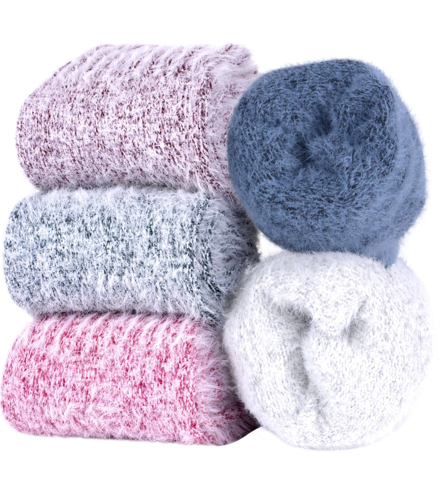 Women's Fuzzy Winter Socks Set, 5 Pack