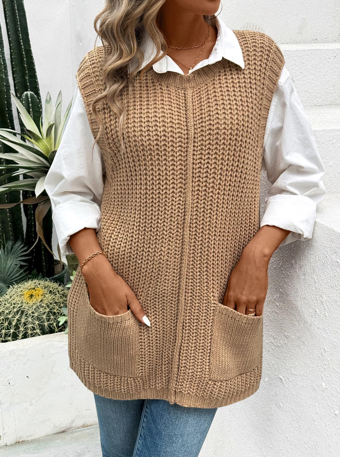 Women's Relaxed Fit Knit Sweater Vest