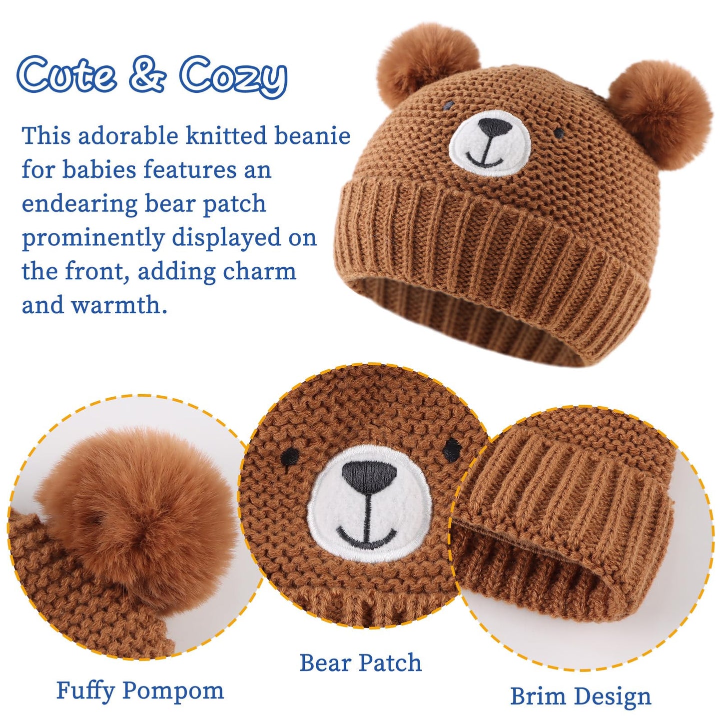 Baby Bear Beanie with Mittens