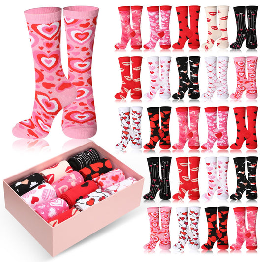 Women's Valentine's Day Socks with Gift Box- 24 Pairs