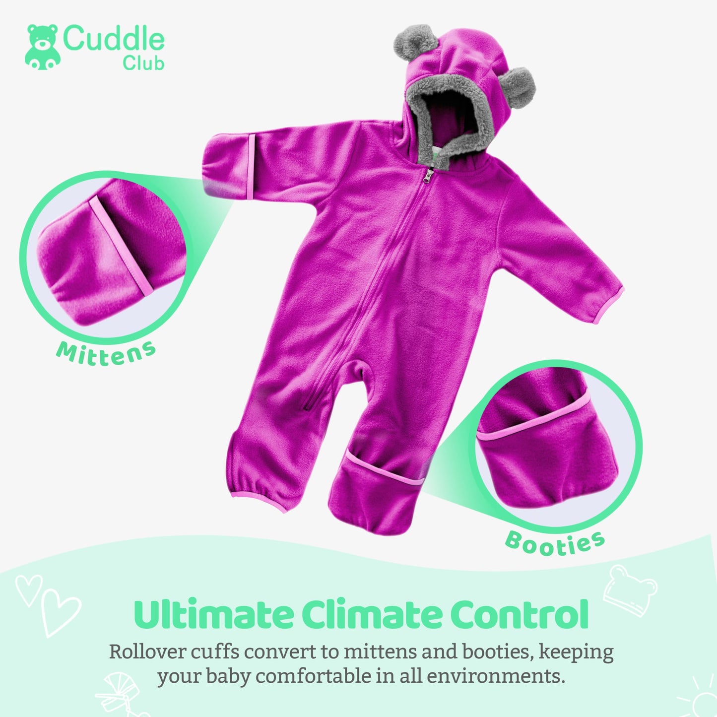 *Infant Fleece One Piece Bodysuit