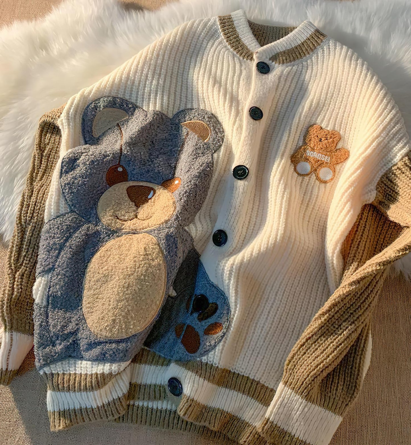 Women's Bear Embroidery Knit Jacket