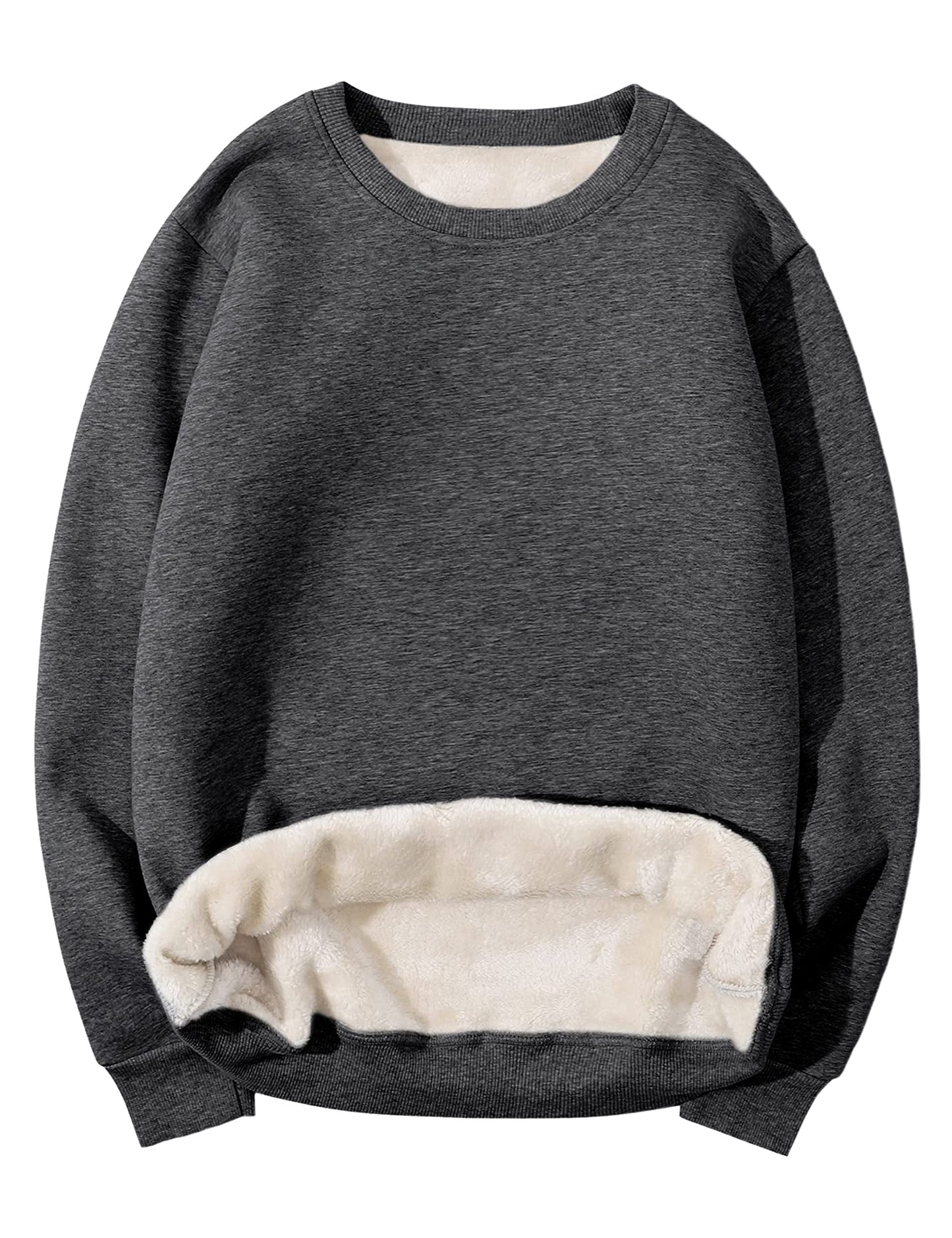 Men's Fleece-Lined Crewneck Sherpa Sweatshirt