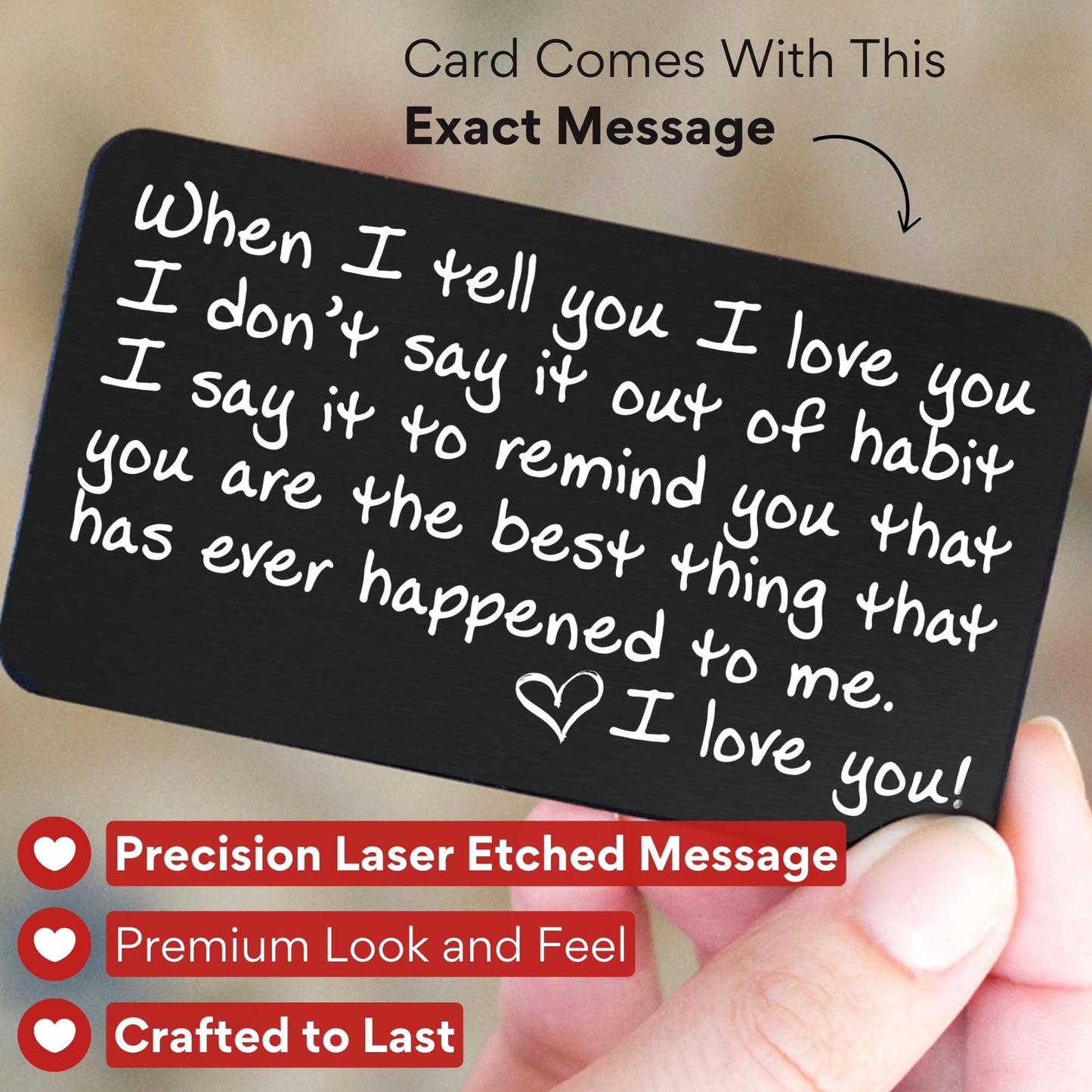 "I Love You" Card for Wallet