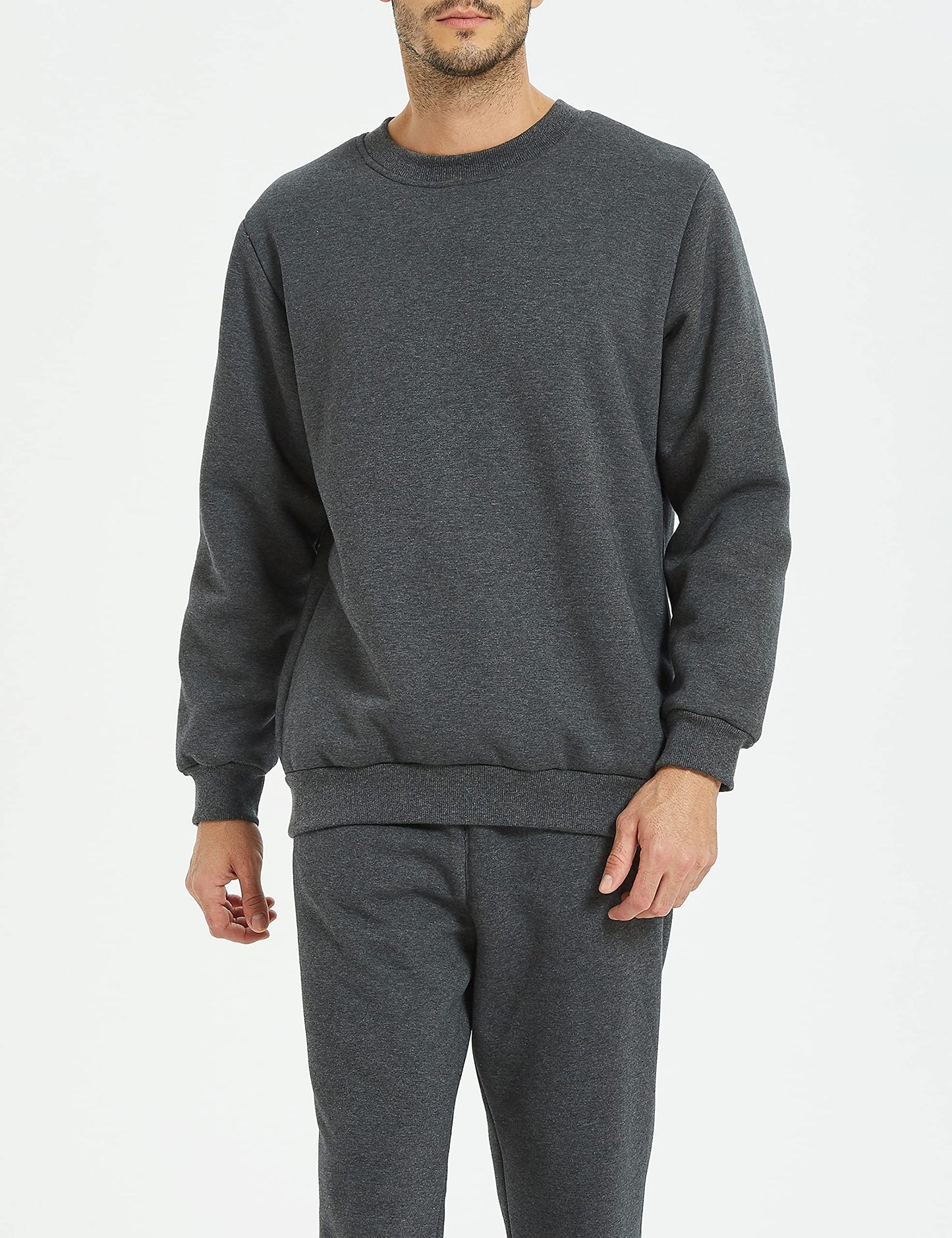 Men's Fleece-Lined Crewneck Sherpa Sweatshirt