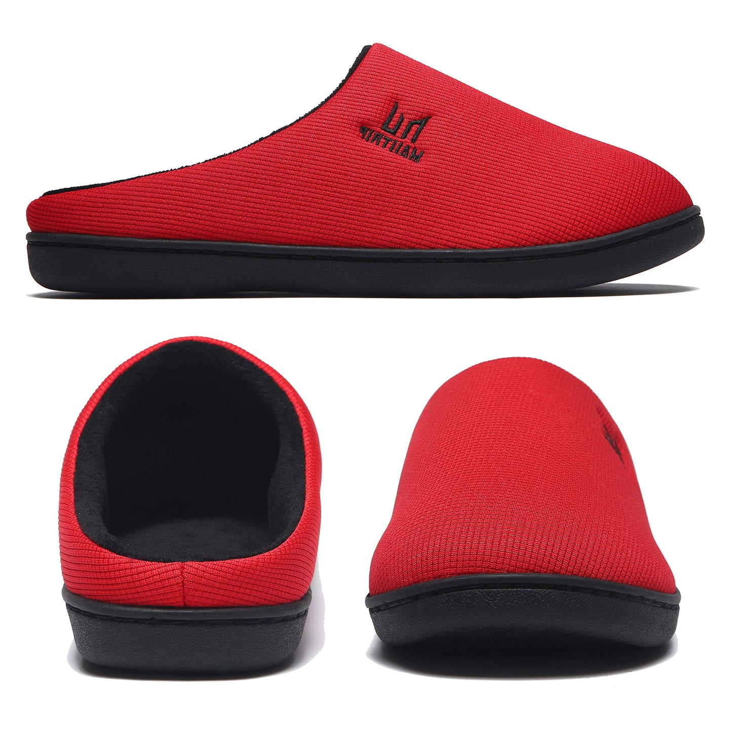Men's Streamline Red House Slippers with Memory Foam