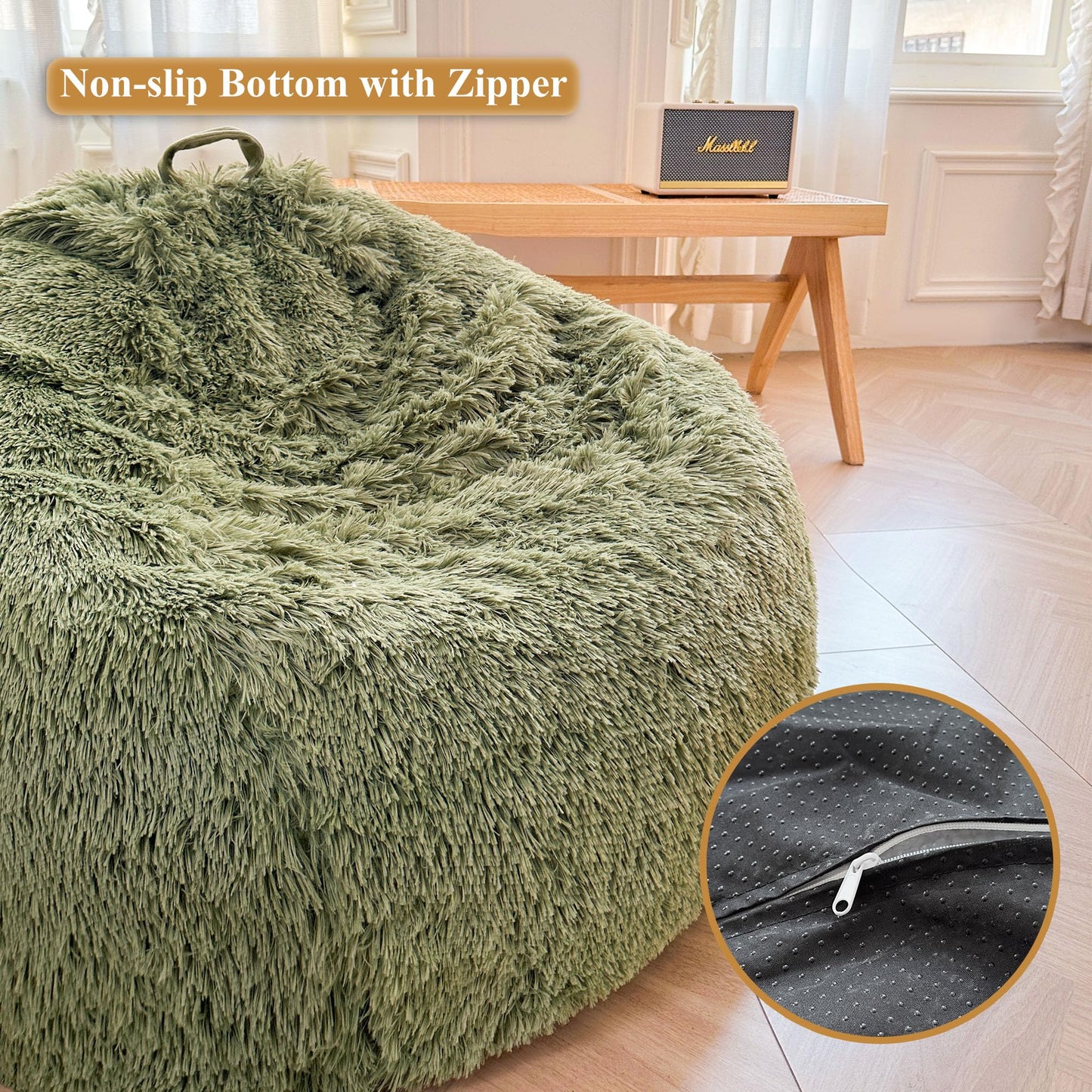 Faux Fur Bean Bag Chair Cover