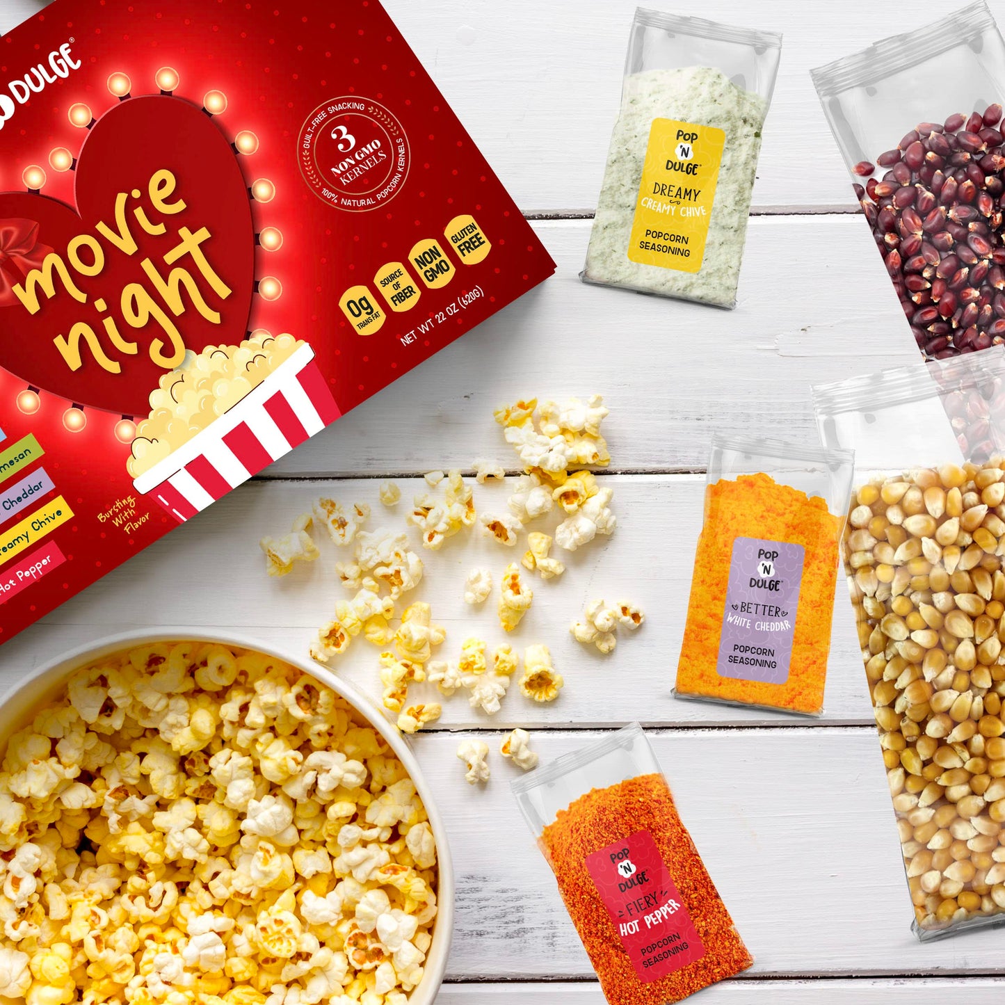 Valentine's Day Movie Night Popcorn Gift Set