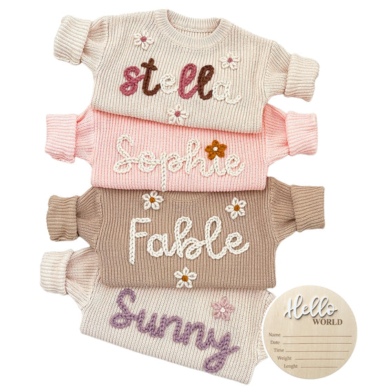 Personalized Knit Baby Sweater