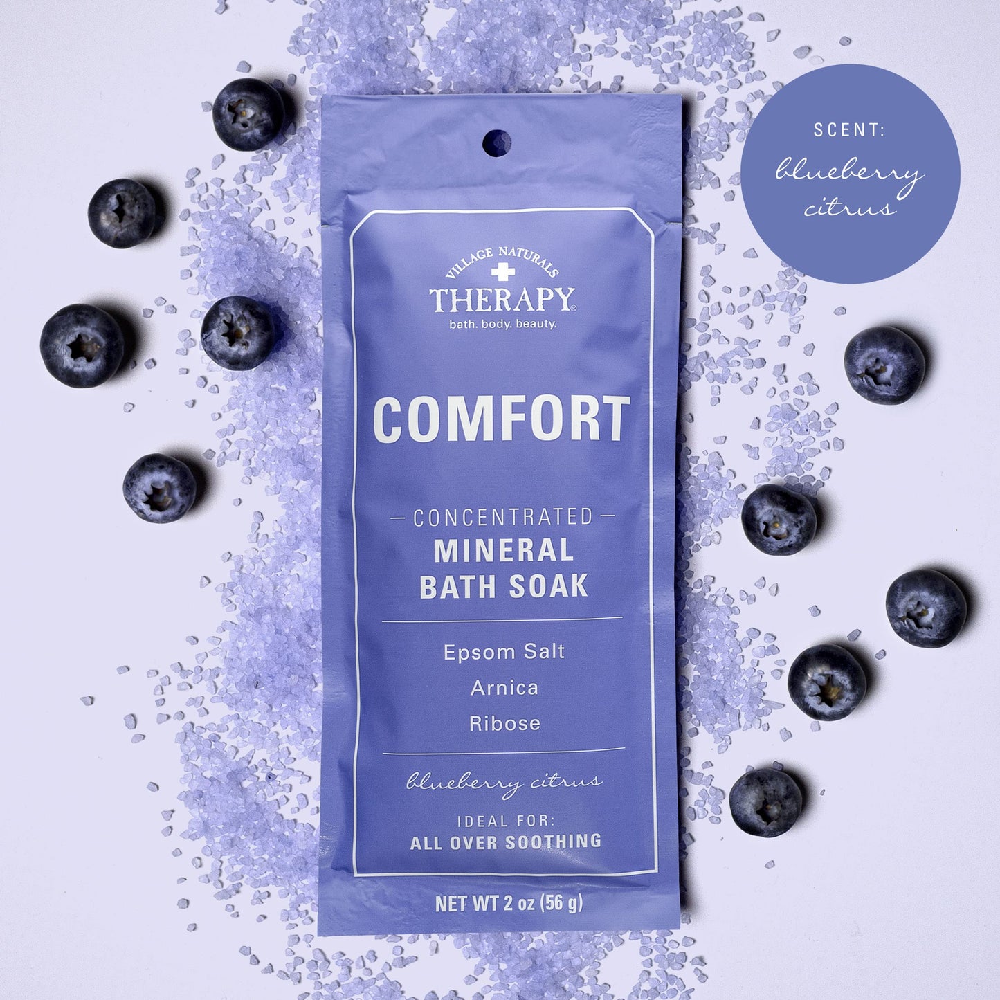 Village Naturals Therapy, Mineral Bath Soak, Blueberry Citrus Scent, 12 Pack