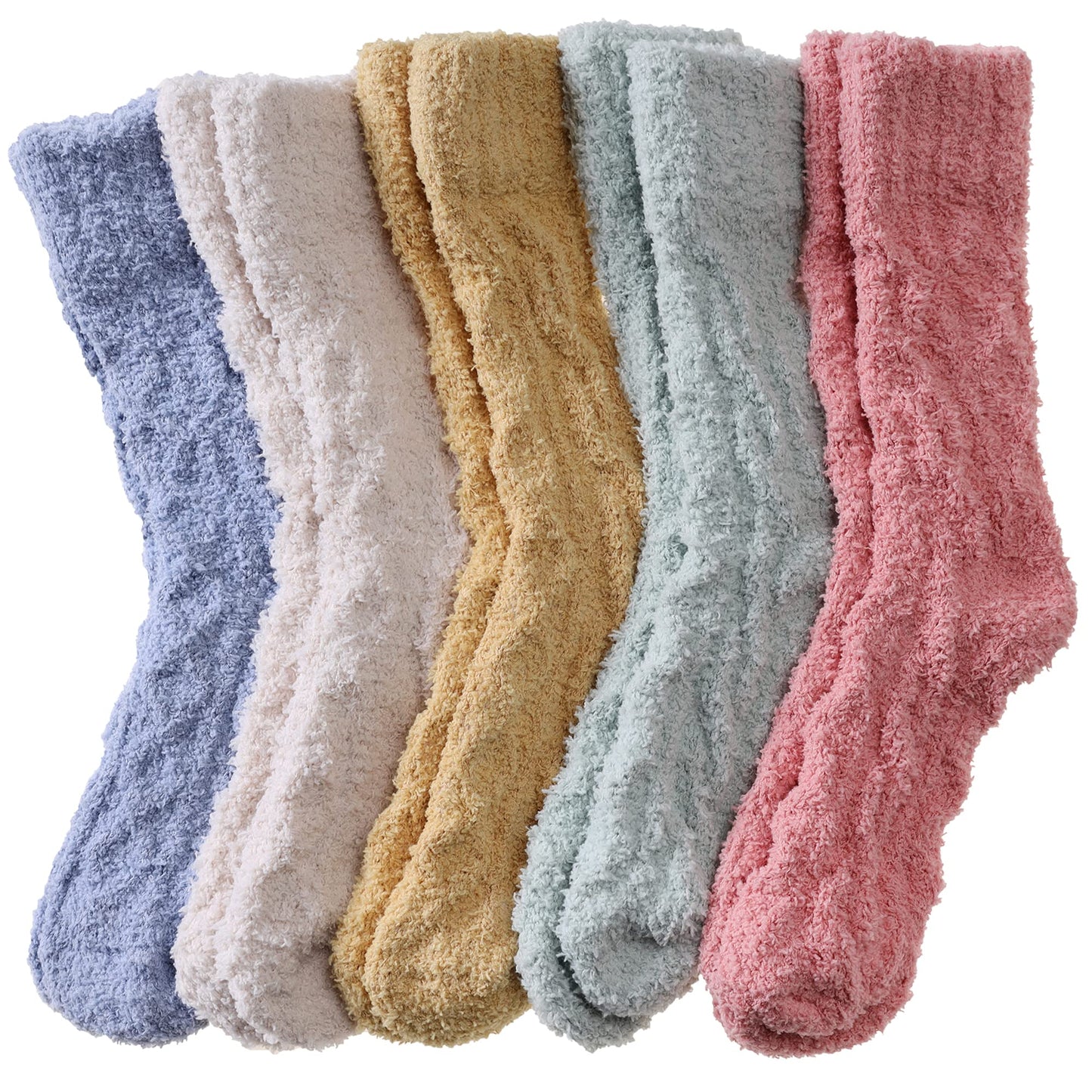 Women's Fuzzy Slipper Socks - 5 Pack