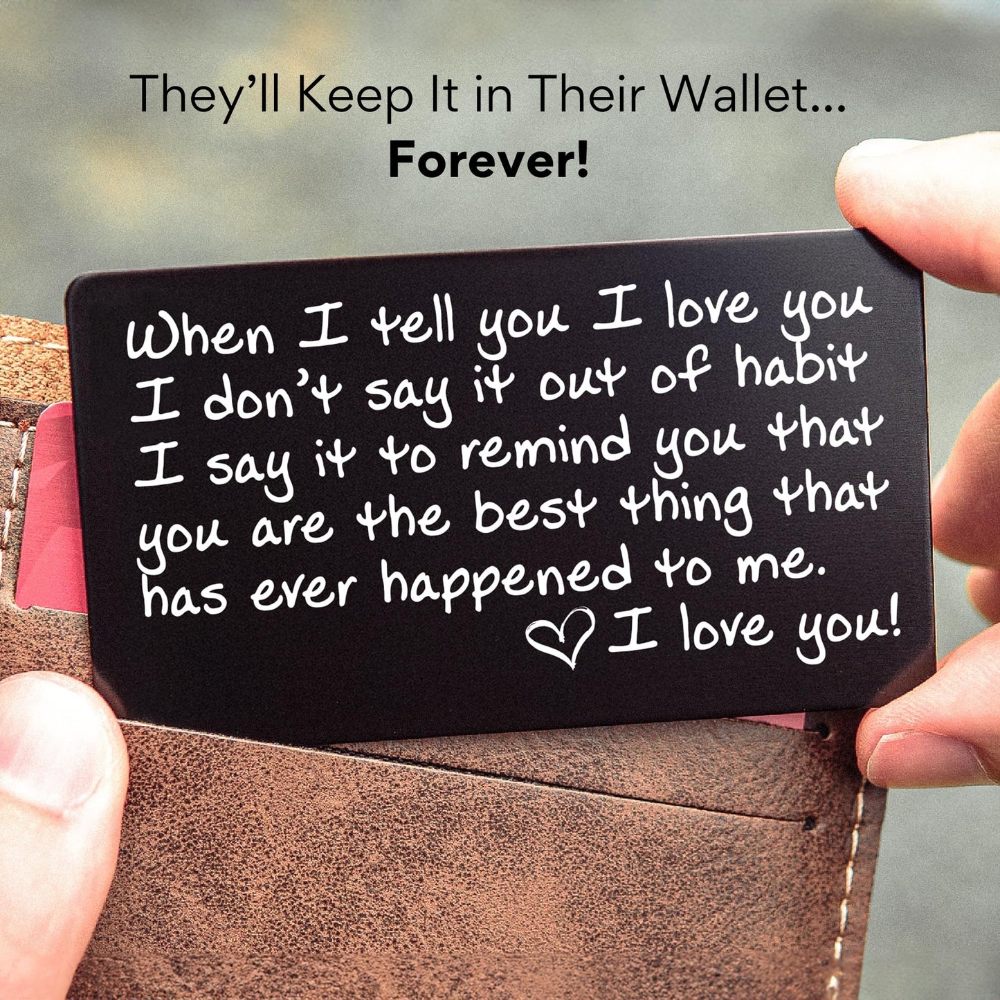 "I Love You" Card for Wallet