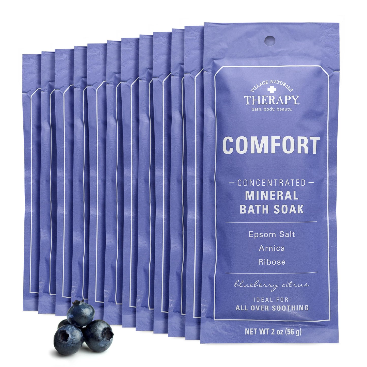 Village Naturals Therapy, Mineral Bath Soak, Blueberry Citrus Scent, 12 Pack